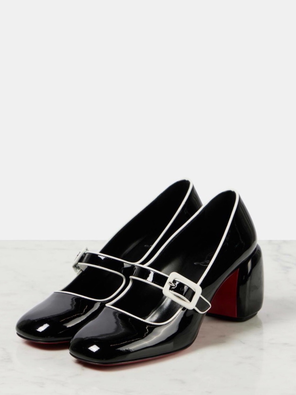 Christian Louboutin Minny Babe 70 patent leather Mary Jane pumps Size 9.5